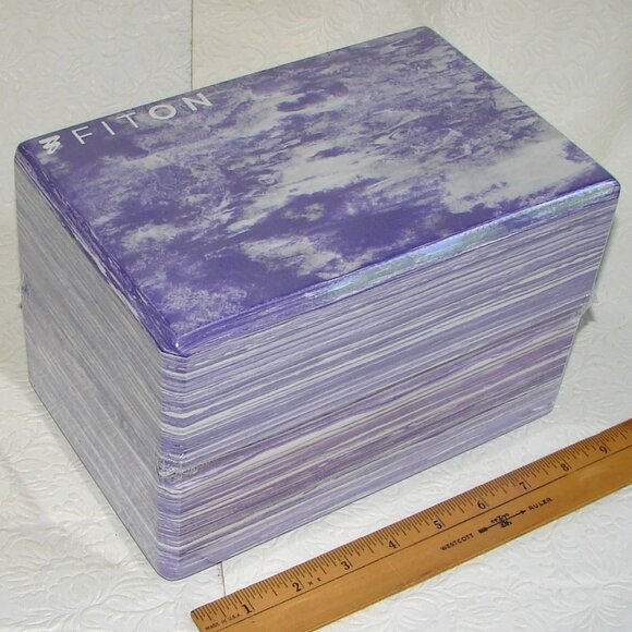 New Sealed FitOn 2-Pack Yoga Prop, High Density Foam Blocks, Marbled Purple NIP - Picture 1 of 5